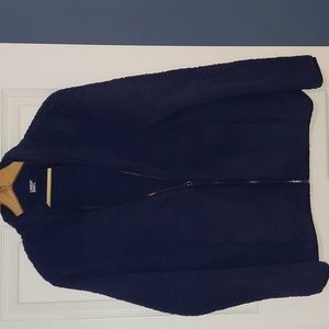 Lands End Full Zip Long Sleeve Sherpa Teddy Jacket High Neck‎ Small